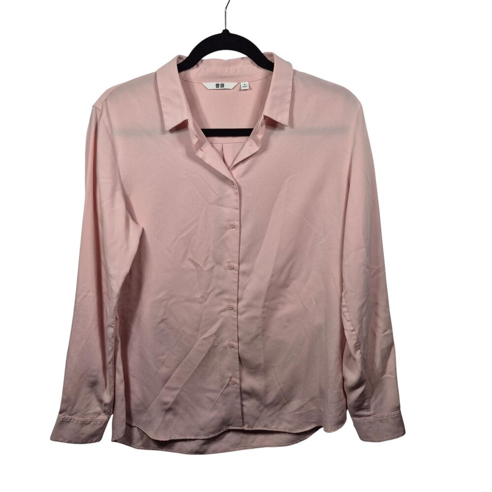 Uniqlo Top Womens Button Down Shirt Medium Soft Capsule Classic Office Casual